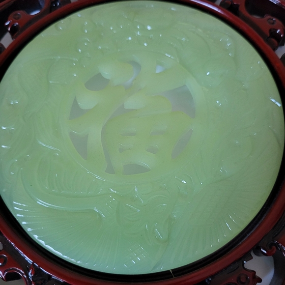 Faux Jade and Resin Decorative Chinese Wall Hanging - Picture 6 of 15